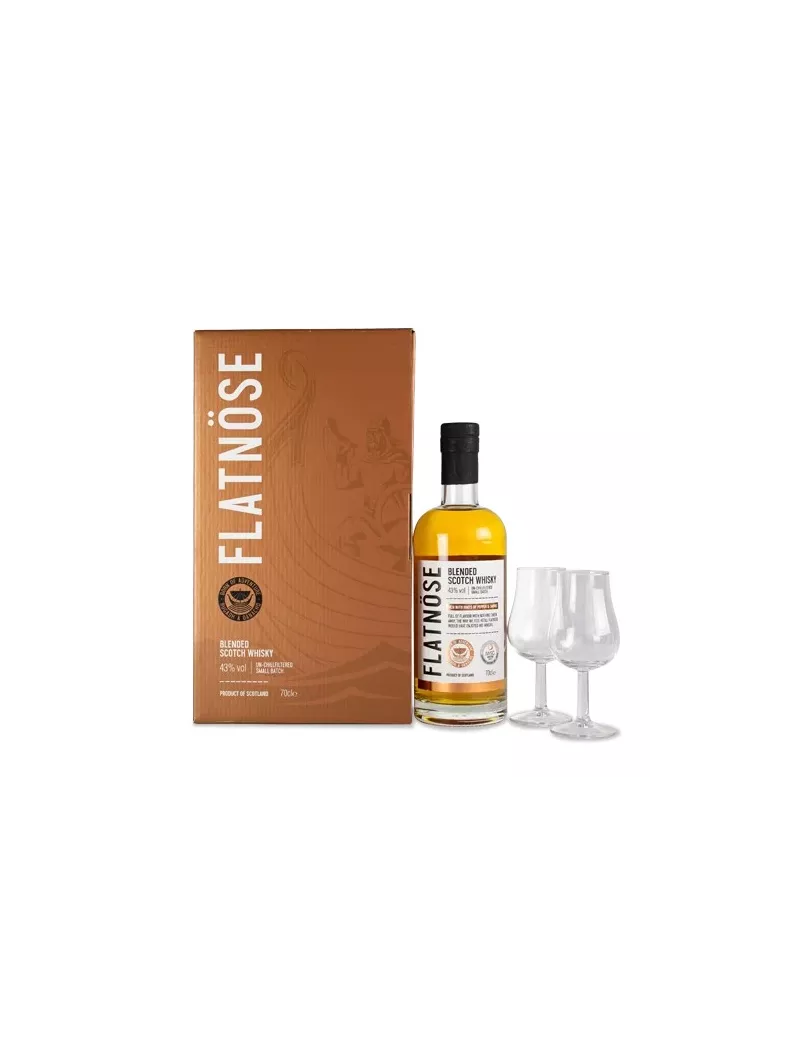 FLATNÖSE Blended Whisky - coffret 2 verres 43%