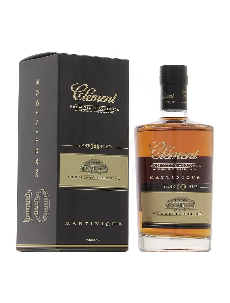 CLÉMENT 10 Ans - Rhum Vieux Agricole - 42% en étui.