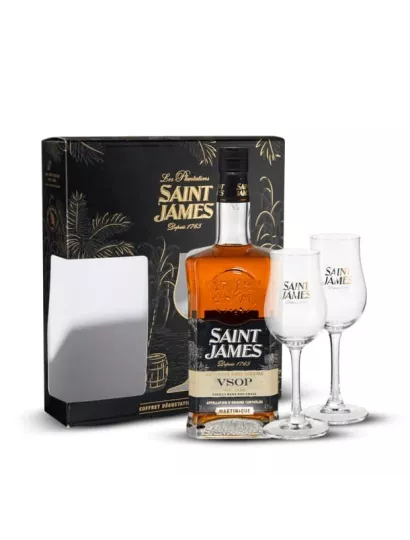 Rum SAINT JAMES VSOP 43% - 2 glasses Gift Box