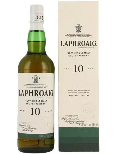 Whisky Laphroaig 10-year-old - Islay Single Malt Scottish - very peated