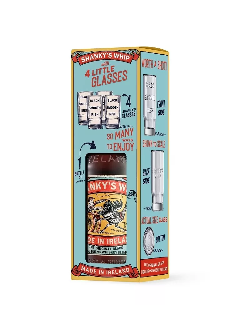 Shanky’s Whip 33° Gift Set with 4 Shot Glasses